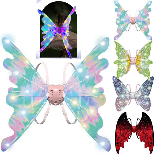 Alas Eléctricas De Mariposa En Movimiento Con Luces Y Música