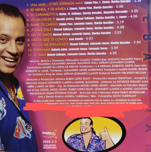 Sebastián Cd Nuevo Original En Positivo 11 Temas Éxitos