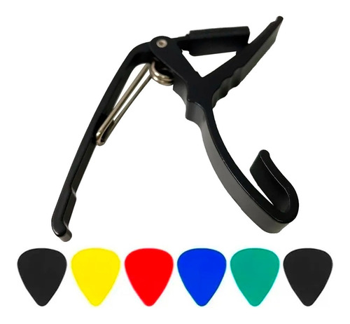 Capotraste Braçadeira Haste Angular Violão Smart + 6 Palheta