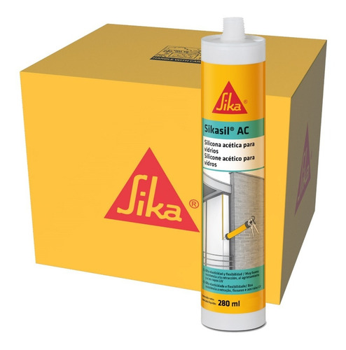 Imagen 1 de 6 de Pack 12x280ml Sikasil Ac Silicona Acética Transparente