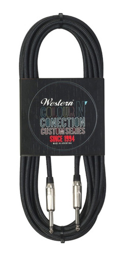 Cable Cabezal Caja Plug A Plug Tela Negra Western 1 Metro