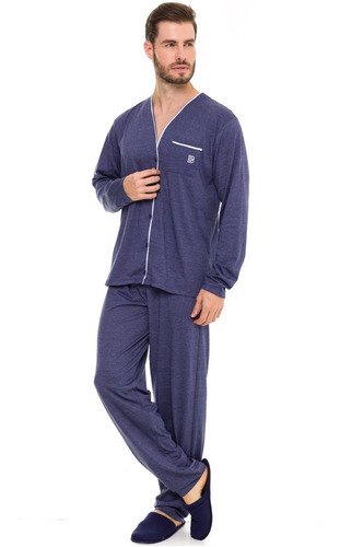 Pijama Masculino Aberto Com Botões Borth Evanilda  0028