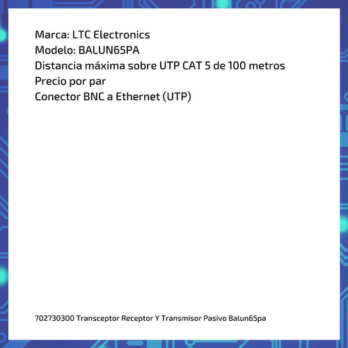 Imagen 6 de 10 de Transceptor Receptor Y Transmisor Pasivo Balun65pa