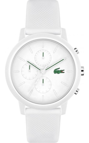 Reloj Lacoste Hombre Silicona Blanco Crono 50mts Lc2011246