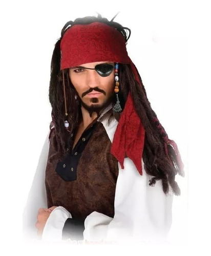 Peluca De Pirata Jack Sparrow Piratas Del Caribe