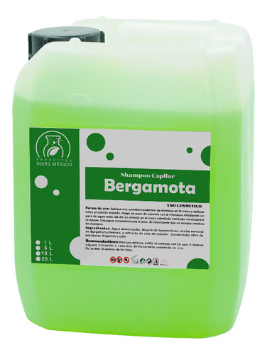 Shampoo Natural De Extracto De Bergamota 20 Litros