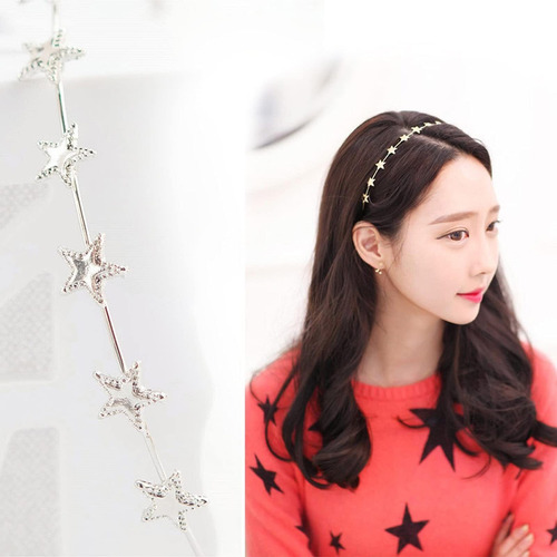 Set De 2 Diademas De Estrellas Doradas Y Plateadas