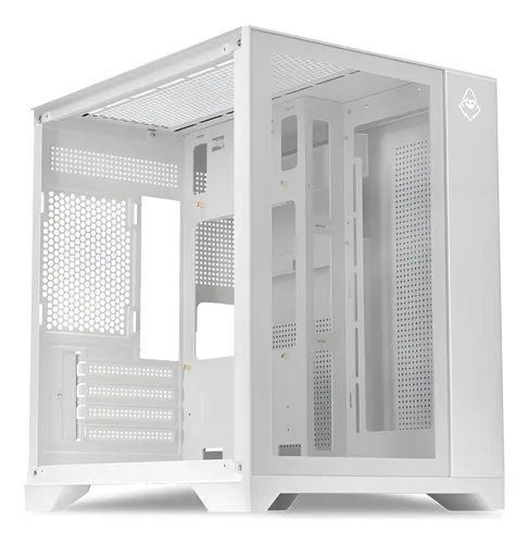 Gabinete Gamer Mancer Cv100, Mid-tower, Lat De Vidro, Branco