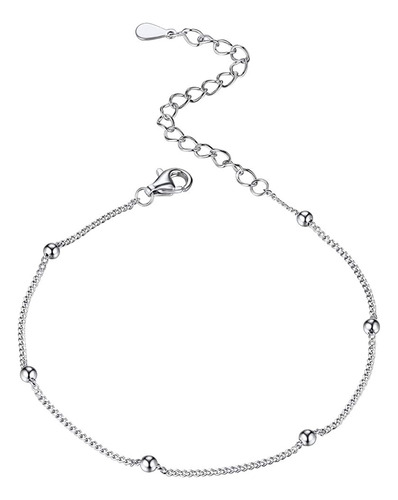 Chicsilver Pulsera De Plata De Ley 925 Simple Y Duradera Con