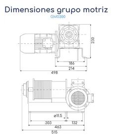 Grupo Motriz Trifasico Y Freno 1hp Montacargas 150 A 600kg