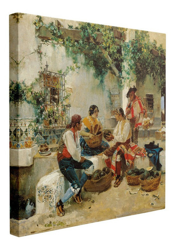 Cuadro Vendiendo Melones Cuadrado - Joaquín Sorolla 50x50
