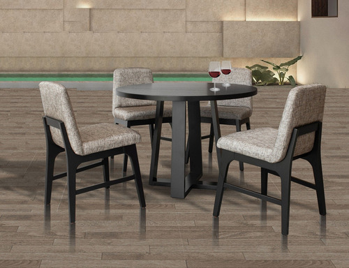 Comedor 4 Sillas Van Chocolate Këssa Muebles
