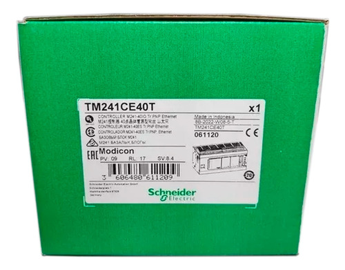 Clp Schneider Modicon Modbus-ethernet M241 Tm241ce40t 40e/s