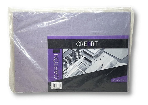 Pack De Carton Gris Azulado De 3mm. Creart 35*50cms. *10 Uni