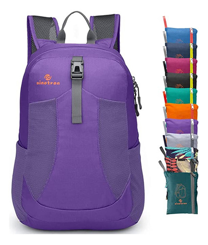 Mochila Morada P/senderismo Camping Liviana Impermeable 22l 