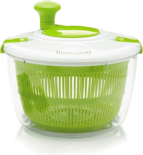 Centrifugador Secadora De Lechuga Escurridor De Verduras Color Blanco/Verde