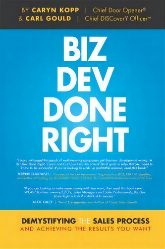Biz Dev Done Right, De Caryn Kopp. Editorial Advantage Media Group, Tapa Dura En Inglés
