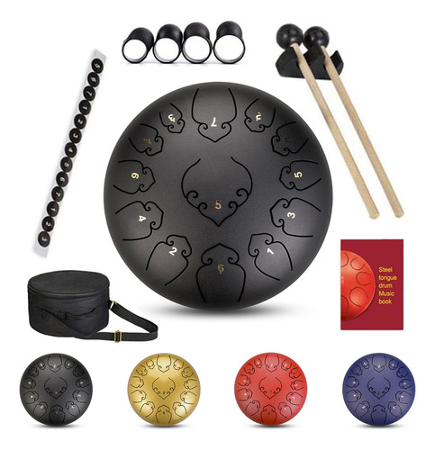 Tambor Handpan Con Lengüeta De Acero, 13 Notas, 12 Pulgadas,