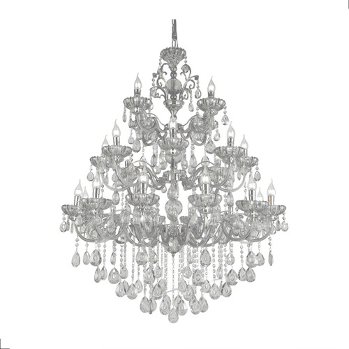 Lustre Pendente Clássico Sindora Dcd00405-24 Braços Cristal Cor Prateado