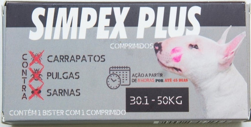 Simpex Comprimidos 30-50kg Contra Pulgas,carrapatos/sarnas