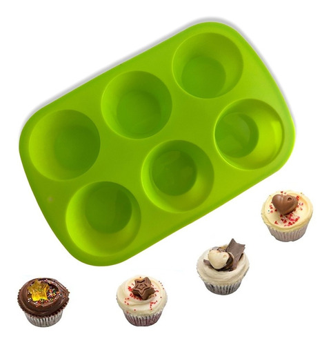 Molde De Silicona Para 6 Muffin O Cupcakes Cukin Reposteria