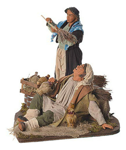 Escena Animada, Mujer Con Escoba, 30cm