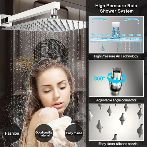 Sistema De Ducha De Lluvia De 12 Pulgadas Con Juego Combinad