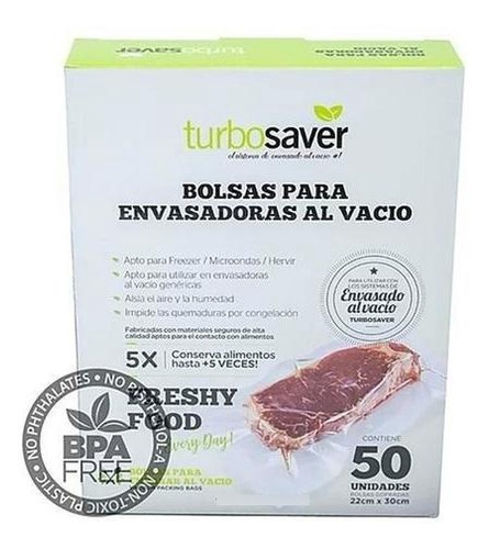 Imagen 1 de 7 de Bolsas Aluminio X50 Vb2230a 22x30cm Envasadora Al Vacio