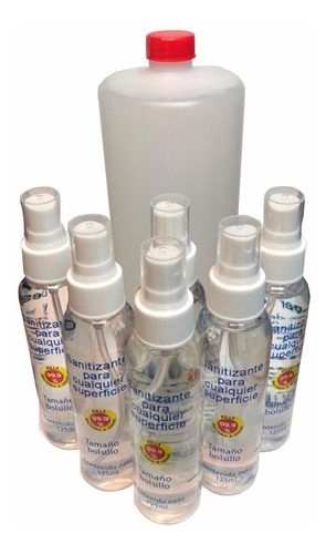 Sanitizante / Desinfectante 6 Frascos Con 125ml C/u + 1 Ltr.