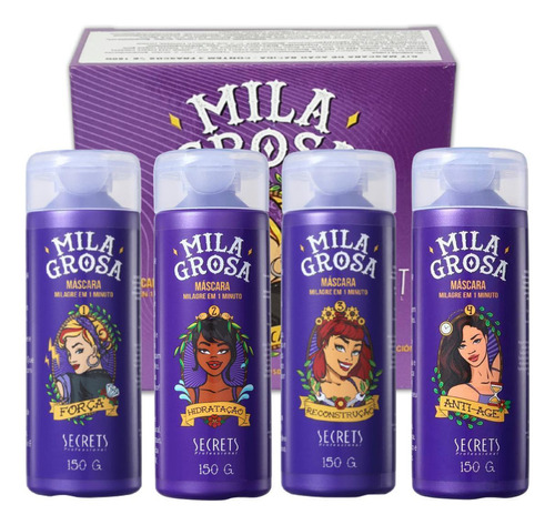 Kit Cronograma Completo Milagrosa Secrets 4x150ml 1 Minuto