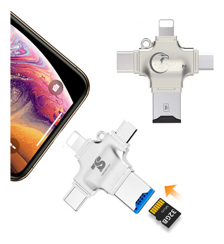 Lector De Tarjetas Micro Tf Otg Memoria Usb 3.0 Tipo C 4 En