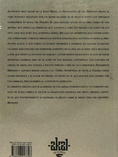 Libro La Navegación De San Brendán, Ed. Akal (Usado)