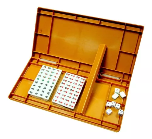 Mini portátil 144 conjunto de Mahjong Mah jong mesa de juego