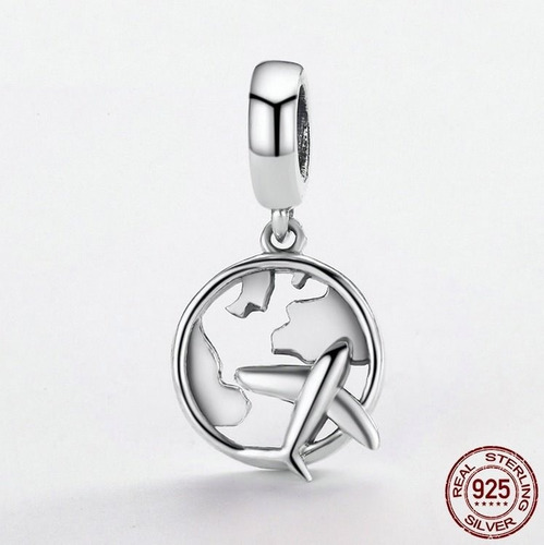 Imagen 4 de 8 de Charm Dije Viajes Avión Fabricado En Plata 925