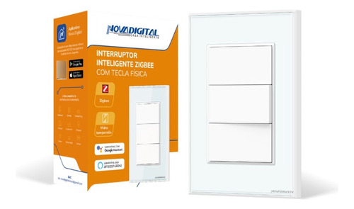 Interruptor Zigbee 4x2 2 Botões Físicos Tuya Alexa E Google 