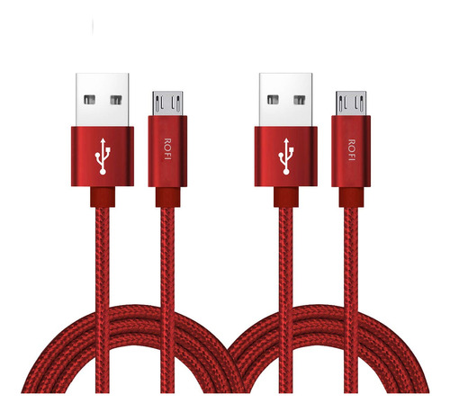 Rofi Cable Micro Usb 2 Unidades 07 Yardas Cargador De Samsun