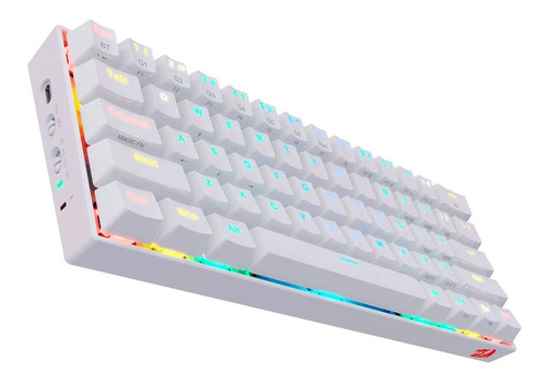 Teclado gamer bluetooth Redragon Draconic K530 QWERTY Outemu Brown inglés US color blanco con luz RGB