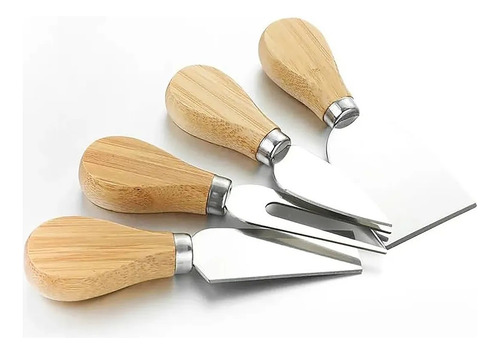 Conjunto P/ Cortar Queijo 4 Pçs Frios Utensilio Inoxidável