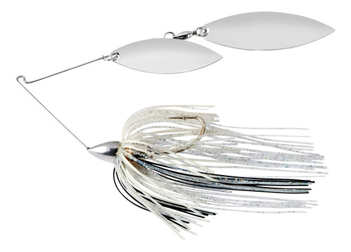 Marco De Níquel Doble Willow Spinnerbait Silver Shiner Falda