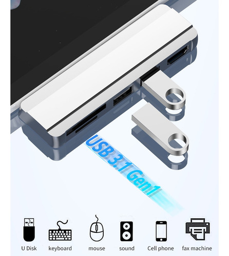 Adaptador Hub Usb 3,0 Para Surface Pro 4/5/6, Transferencia