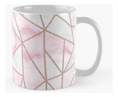 Taza Vitral De Mármol De Oro Rosa Calidad Premium