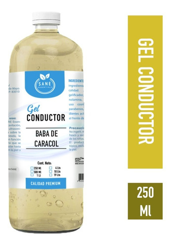 Gel Conductor Con Baba De Caracol Facial/corporal 250ml Sane