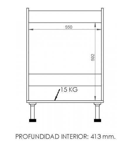 Imagen 4 de 7 de Bajo Mesada Lavadero 60cm Blanca C-mesada Inyectada Kromos