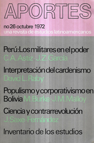 Revista Estudios Latinoameri. Aportes N° 26 Octubre De 1972