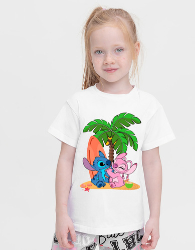 Remera Unisex, Infantil, Stitch Y Angel, Varios Diseños.