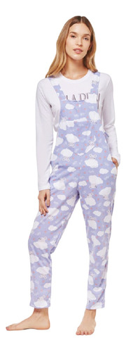 Pijama Mujer Jardinero Remera Promesse Pr10118 