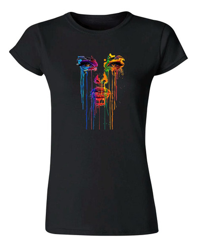 Playera Mujer Rostro Psicodélico 000060n