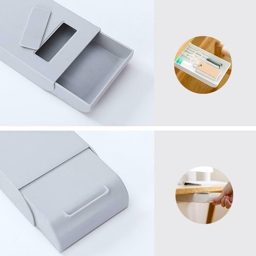 Imagen 4 de 8 de Cajon Secreto Autoadhesivo Escritorio Organizador Blanco