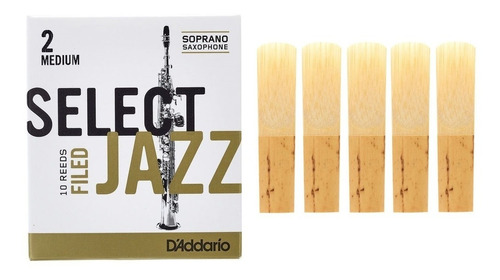 Kit 5 Palhetas Select Jazz - Filed - Sax Soprano 2 Medium