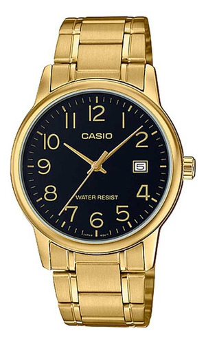 Reloj Casio Ltp-v002g Dama Calendario Dorado Original Gatia!